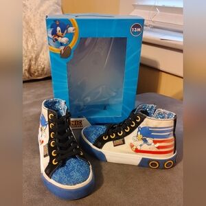 Kids Sonic the Hedgehog High-Top Sneakers - Blue and Black. Box included!
